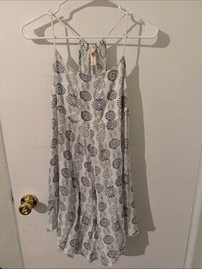 Xhilaration White Sundress with Black Geometric Sun Motif